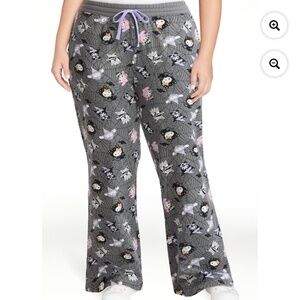 Hello Kitty Women’s Pewter Print Fleece Joggers Pants Size Small NWT